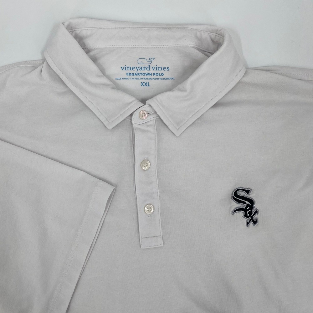 Vineyard Vines Edgartown Men's Polo XXL Chicago White‎ Sox MLB White Shirt